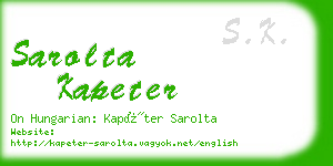 sarolta kapeter business card